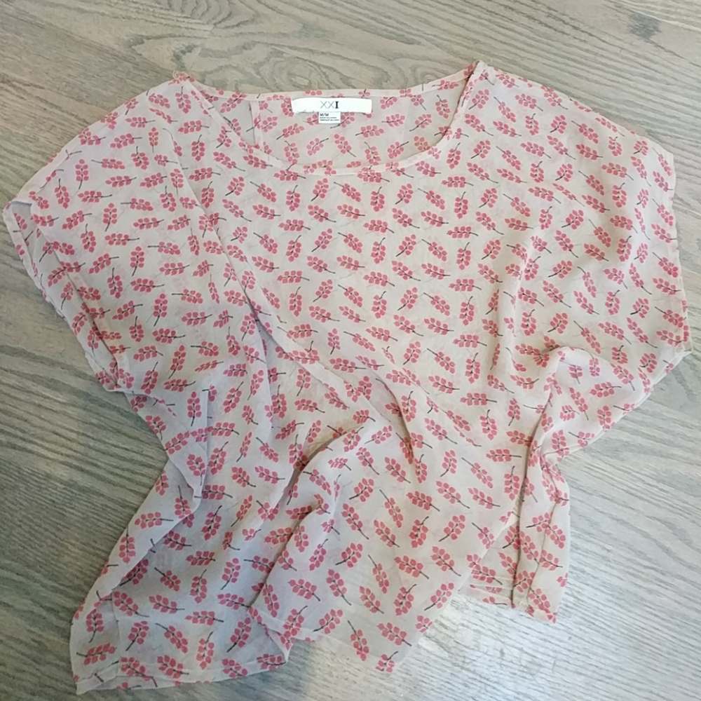 XXI Sheer open back blouse
